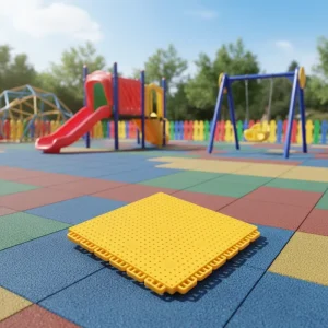 Soft Big Grid PP Interlocking Floor Tile, 25x25x1.3cm, for Kindergartens and Elderly Activity Venues