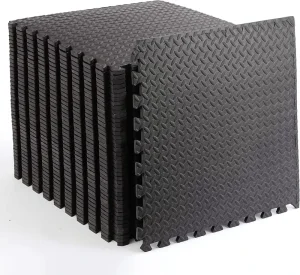 Soft EVA Foam Exercise Floor Mats Interlocking Puzzle Design Non Slip 1cm Thick Yoga & Workout Mats 60x60cm (16 Mats 64 Sq Ft)
