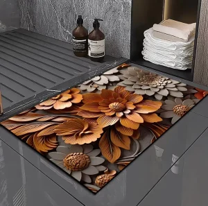 Soft Flower 3d Bathroom Mat Absorb Water Antislip Quick Dry for Bathroom Floor Door Kitchen Bedroom Diatom Mats