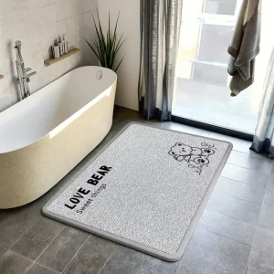 Soft High Density Loop Pile Non Slip Absorbent Quick Dry Rubber Bath Mat