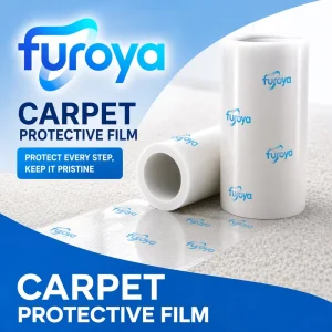 Soft High-Gloss PE Carpet Protective Film Roll 50cm x 300m for Temporary Floor Protection