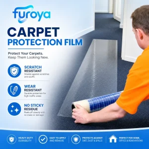 Soft PE Carpet Protection Film 300m Rolls with Peel Control and Greaseproof Surface for Commercial and Residential Flooring