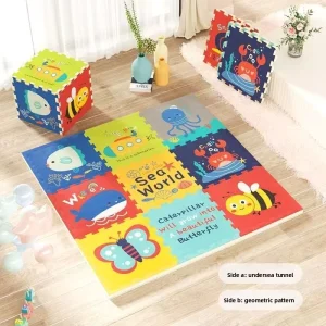 Soft Surface Interlocking Foam Mats with Multiple Colors for Living Spaces