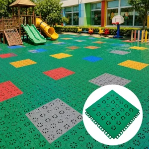 Soft TPE Playground Floor Tiles Waterproof Sports Flooring for Preschool Park and Indoor Play Area