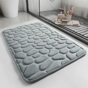 Soft Water-Absorbent Stone Memory Foam Bath Mat with Anti-Slip Surface
