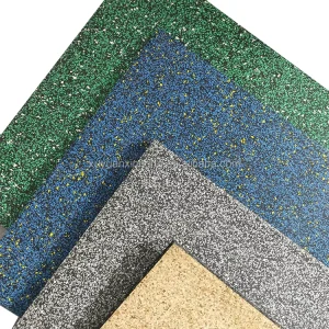 Solid Color 50cm X 50cm X 15mm Outdoor Waterproof Rubber Floor Tiles Anti-Slip Shock Absorption Garden Playground Gym Mat