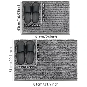 Solid-Color Chenille Dirt-Resistant Non-Slip Bathroom Foot Mat Toilet Doormat Bath Mat