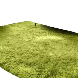 Solid Color Long Hair Large Floor Pet Plush Mat Machine Made High Pile Extra Thick Non-Slip Polyester Carpet for Living
