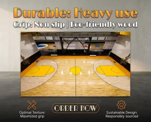 Solid Wood Sports Flooring Indoor Sports Hall Maple Wood Floor