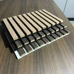Sound Absorbing 3D Acoustic Panels Polyester Fiber Wooden Design for Office & Apartment