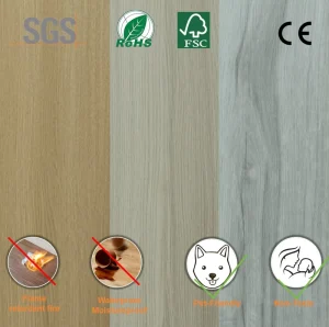Sound Absorbing Insulation Luxury Vinyl PVC Laminate Flooring Tiles Plank LVP White Oak Office Eco Friendly Waterproof Natural