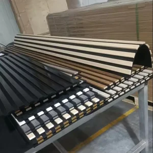 Sound Absorbing MDF Wood Slatted Acoustic Panels Customization Acoustic Wall Panels Home Theater Office Studio Soundproof Decor