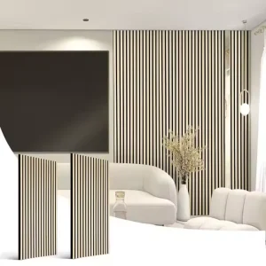 Sound Absorption Akupanel Acoustic Slat Wall Panels 3D Decorative Modern Household Wood Interior Design