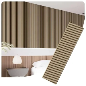 Sound Absorption Eco Friendly Slat Wall Acoustic Natural Oak Surface Wooden Slat Acoustic Panels Slatted Wood Acoustic Panel