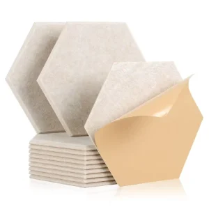 Sound Absorption Hexagon 100% Polyester Acoustic Panels Customizable Shape Cuttable 9mm