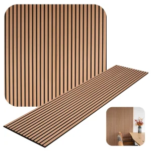 Sound Proofing Acoustic Panel PET Felt Teak Veneer MDF Slat Akupanel Wood Acoustic Wall Panels for Living Room