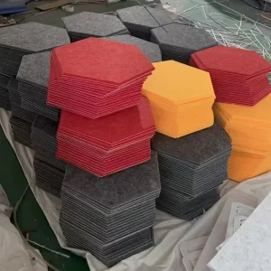 Soundproof Hexagon Acoustic Panels Eco Friendly Acoustic Wall Panel Polyester Fiber Acoustic Panel Sound Absorbing