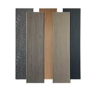 Soundproof Wall Panels Interior Decoration Sound Absorbing Pet Wood Acoustic Slat Panels Akupanel
