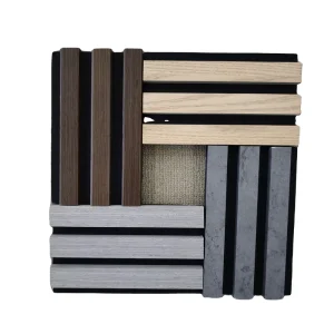 Soundproof Wall Panels MDF Akupanel Wood Slatted Acoustic Panels Wood Slat Wall Panel for Interior Decoration