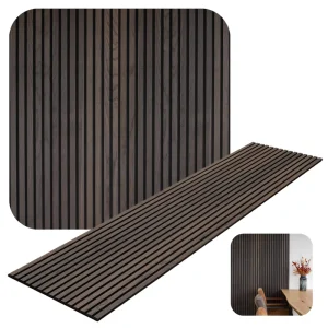 Soundproof Wall Panels Wooden Acoustic Panels Smoked Oak Acoustic Slat Wood Wall Panels for Recording Studio Home Theater