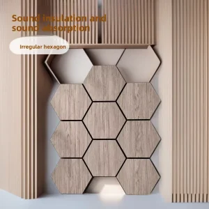 Soundproofing Panels Polyester Fiber Acoustic Panels Hexagonal Shaped Long Strip Grilles KTV Restaurant Office Decoration Sound