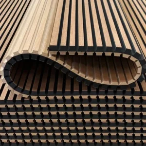 Soundproofing Polyester Interior Decorative Fluted MDF Wood Slat Fiber Acoustic Panel