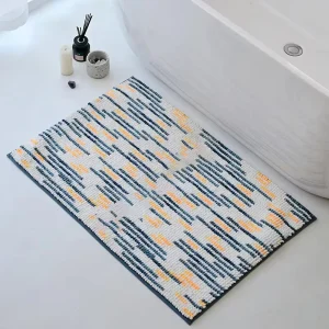Space-Dyed Chenille Door Mat, Spray Latex Anti-Slip Shaggy Floor Mat for Bathroom and Living Room