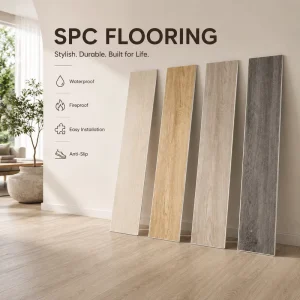 Spc Flooring Stone Marble Look Rigid Core Waterproof Click Lock Anti Slip Wear Layer IXPE Backing Hotel Apartment Manufacturer