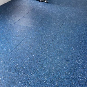 Speckled Rubber Tiles, Waterproof Shock Absorption Gym Flooring for Fitness Rooms, Gardens and Halls