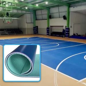 Sport Flooring 4.5mm 6mm Thick Soft Feeling Wear Resistant PVC Basketball Court Flooring
