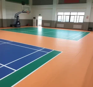 Sports Flooring Anti Slip Vinyl PVC Roll Mat Wear Proof Indoor Outdoor Volleyball & Basketball Court Mat Made of Durable Plastic