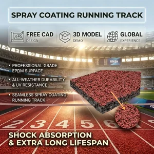 Spray-Applied EPDM Running Track Porous Breathable Sports Flooring SGS Certified UV Resistant