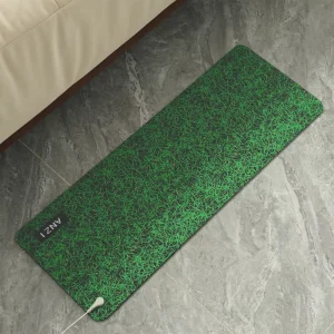 Spring Green Grounding Mat with PU Leather Non-Slip Backing for Work and Study
