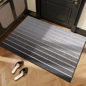 Square Gradient Entry Loop Pile Doormat Thickened Non Slip PVC Dirt Resistant Mud Removing Mat