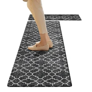 Square PVC Kitchen Floor Mat Non-slip Oil-resistant Wipeable Wash-free Durable Dirt-resistant Modern