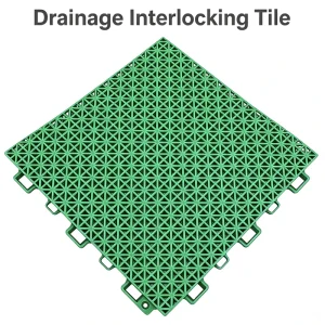 Square Snap Mini Grid PP Modular Floor Tiles Anti-Slip for Kindergarten Playground & Public Parks