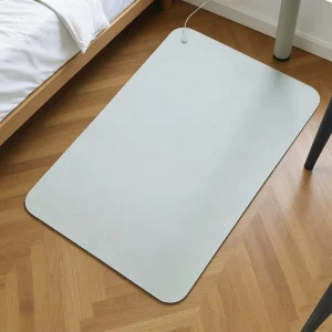 Square White PU Leather Grounding Mat with Rubber Backing Conductive Anti-Static Earthing Pad for Desk Floor Home or Travel Use