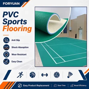 Stable Performance Easy Clean Vinyl Roll Basketball Court Pvc Sports Flooring for Professional Sports Facility Projects