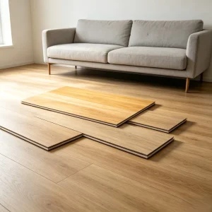 Stable Structure Wood Veneer SPC Floor No Expansion Real Wood Veneer Stone Plastic Composite Flooring