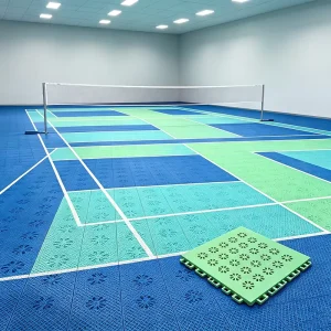 Stackable TPE Interlocking Floor Tiles for Temporary Badminton Event Floors