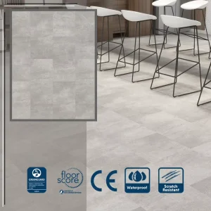Stone Marble SPC PVC LVT Click Vinyl Plank Flooring for Apartments Hospitals Hotels