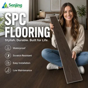 Stone Plastic Composite Flooring with Easy Clean Surface Wide Plank and High Density Core for Offices Supply