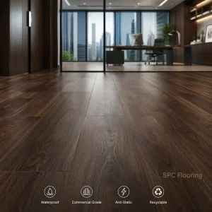 Stone Plastic Composite SPC Vinyl Plank Flooring Formaldehyde-Free Anti-Slip Hotel Interior Use