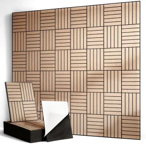 Striped Grooved Double layer Polyester Fiber Acoustic Panel for Sound Absorption on the Walls