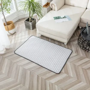 Suede Earthing Quilted Mat with Conductive Bamboo Fiber, Silver Fabric and Grounding Patch