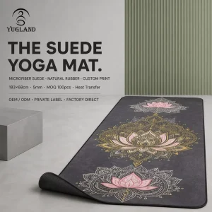 Suede Yoga Mat, Tear-Resistant Rubber Pad for Home Fitness