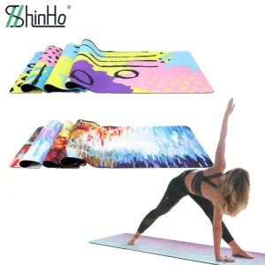 Suede Yoga Mat with Rubber Base for Home Workout and Fitness
