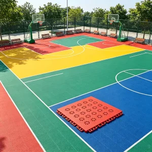 Sun-Resistant TPE Interlocking Outdoor Basketball Court Flooring Tiles
