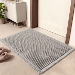 Super Absorbent Solid Microfiber Waffle Bath Mat, Non-Slip, Eco-Friendly, Ultra-Soft, Machine-Washable Bathroom Rug