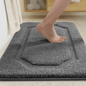 Super Soft and Absorbent Modern Tufted Polyester Non Slip Bathroom Rugs Machine Washable Bath Floor Mat for Home & Hotel Use